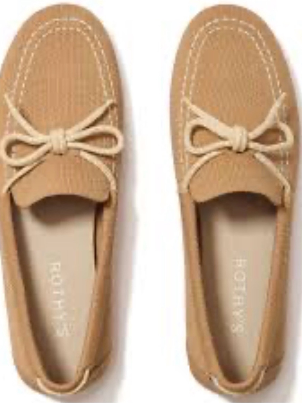 Rothy's Tan Bow Slip-On Moccasins